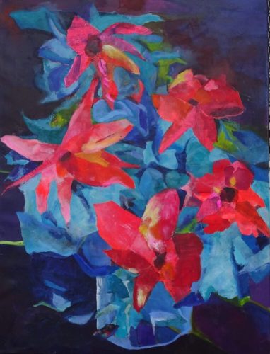 Blomster i vase
Str. 80x60 cm
Pris 4.800 kr