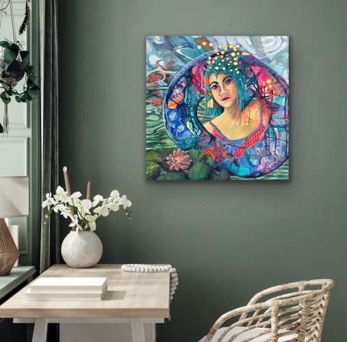 Svimming in nature80x80 cm9.600,-