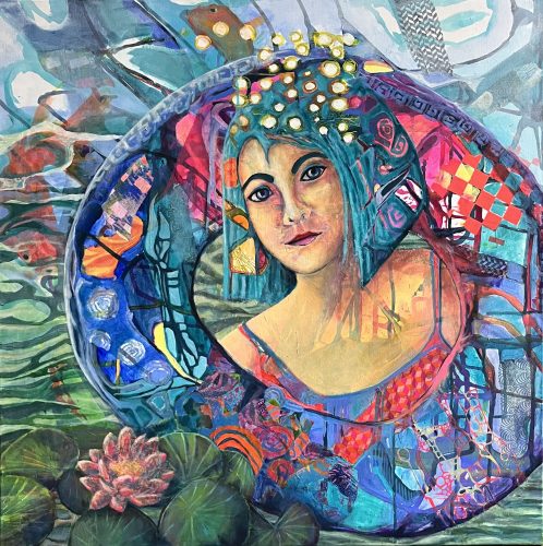 Swimming in nature80x80 cm9.600,-
