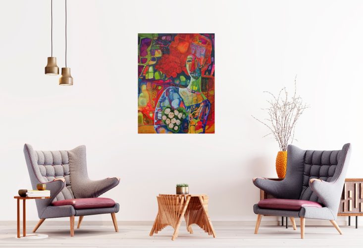 Kvinden med den røde næse90x70 cm6.300 kr